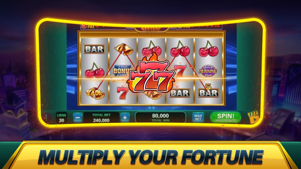 Colorful slot machine reels with bright symbols on desklucky